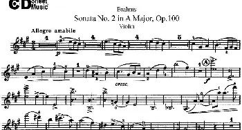 小提琴谱 | Violin Sonata No.2 in A Major Op.100