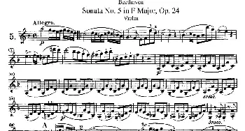 小提琴谱 | Sonata No.5 in F Major Op.24(F大调第五小提琴奏鸣曲)Beethoven(贝多芬）