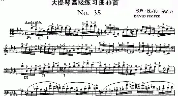 大提琴高级练习曲40首 No.35  戴维·波帕尔