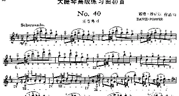 大提琴高级练习曲40首 No.40(泛音练习)戴维·波帕尔