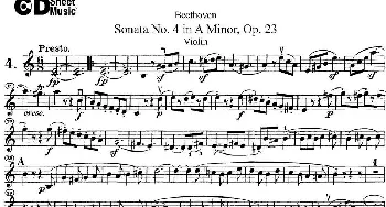 小提琴谱 | Violin Sonata No.4 in A Minor Op.23