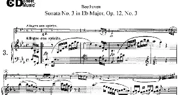 小提琴谱 | Violin Sonata No.3 in Eb Major Op.12 No.3(小提琴+钢琴伴奏)