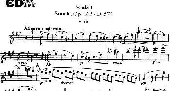 小提琴谱 | Violin Sonata in A major Op.162 D.574