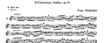 小提琴谱 | 40首小提琴初级技巧练习曲之15  弗朗茨·沃尔法特