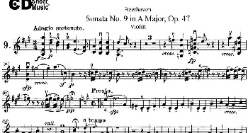 小提琴谱 | Violin Sonata No.9 in A Major Op.47