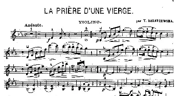 小提琴谱 | LA PRIERE D'UNE VIERGE(少女的祈祷)