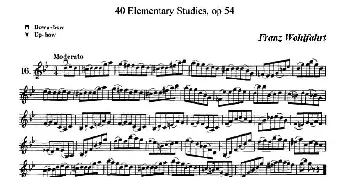 小提琴谱 | 40首小提琴初级技巧练习曲之16  弗朗茨·沃尔法特