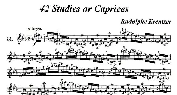 小提琴谱 | 42首练习曲或隨想曲之31  克莱采尔