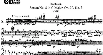 小提琴谱 | Violin Sonata No.8 in G Major Op.30 No.3