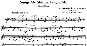 小提琴谱 | SONGS MY MOTHER TAUGHT ME