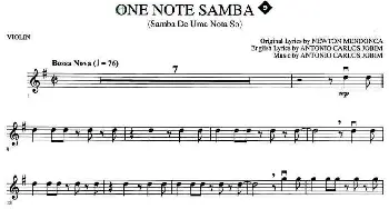 小提琴谱 | ONE NOTE SAMBA