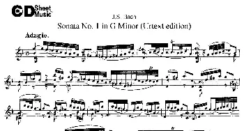小提琴谱 | 6 Violin Sonatas and Partitas 1.Sonata No.1 G Minor(Urtext edition)J·S·Bach(巴赫）