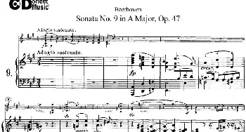 小提琴谱 | Violin Sonata No.9 in A Major Op.47(小提琴+钢琴伴奏)