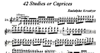 小提琴谱 | 42首练习曲或隨想曲之24  克莱采尔