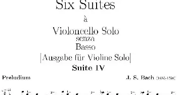 Six Suite Violincello Solo senza Basso(Suite IV)(6首无伴奏大提琴组曲·Ⅳ)巴赫