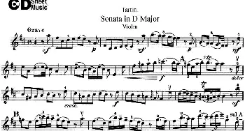 小提琴谱 | Violin Sonata in D Major