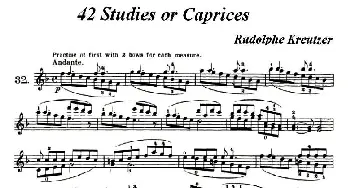 小提琴谱 | 42首练习曲或隨想曲之32  克莱采尔