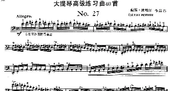 大提琴高级练习曲40首 No.27  戴维·波帕尔