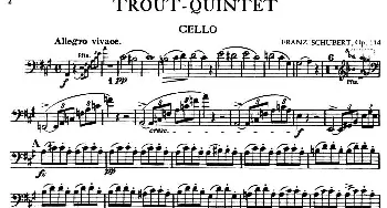 TROUT QUINTET(鳟鱼五重奏)(第一大提琴分谱)舒伯特