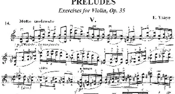小提琴谱 | 伊萨伊作品集 Preludes Op.35(V)伊萨伊