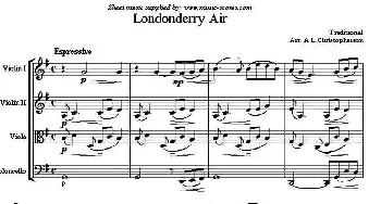 小提琴谱 | Londonderry Air(伦敦德里小调)(弦乐四重奏)