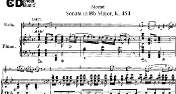 小提琴谱 | Violin Sonata in Bb Major K.454(小提琴+钢琴伴奏)