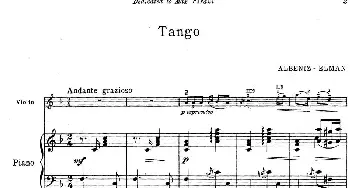 小提琴谱 | Tango(小提琴+钢琴伴奏)Albeniz曲 Mischa Elman改编