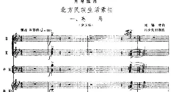 月琴组曲 一 赛马(民族管弦乐总谱)  刘锡津曲 冯少先订指法