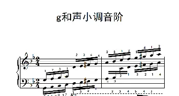 第六级 16.g和声小调音阶(中央音乐学院 钢琴(业余)考级教程 4-6级）