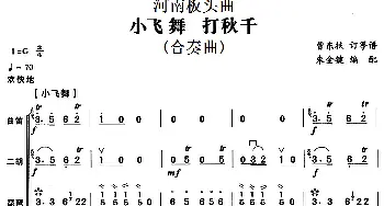 河南板头曲 小飞舞 打秋千(合奏曲)  曹东扶订筝谱 朱金键