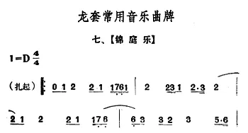 龙套常用音乐曲牌 7 锦庭乐