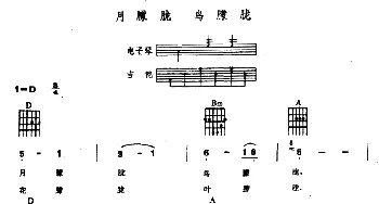 月朦胧 鸟朦胧(电子琴吉他弹唱谱)