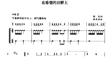 在希望的田野上(简谱+打击乐伴奏) 晓光 施光南