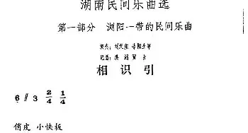 相识引(湖南民间乐曲选)  洪滔 贾古记谱