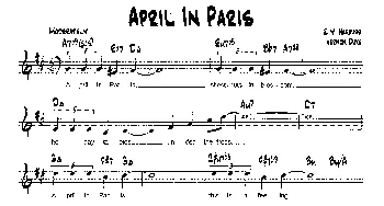 APRIL IN PARIS(降B爵士乐谱)