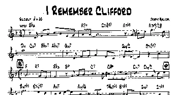 I REMEMBER CLIFFORD(降B爵士乐谱)