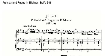 Prelude and Fugue in E Minor--BWV 548 (管风琴谱)