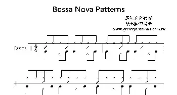 Bossa Nova pattern(鼓谱)