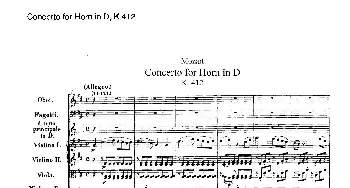 Concerto for Horn in D K.412(D大调第一圆号协奏曲K412号作品)