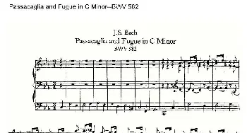 Passacaglia and Fugue in C Minor--BWV 582(管风琴谱)