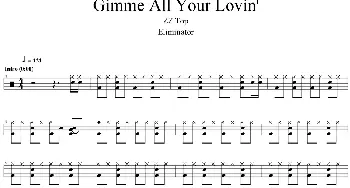 Gimme all your lovin(爵士鼓谱)