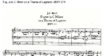 Fugue in C Minor on a Theme of Legrenzi--BWV 574(管风琴谱)