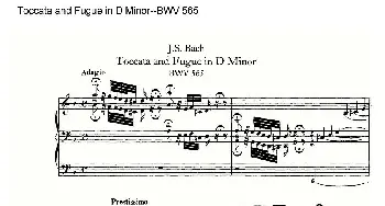 Toccata and Fugue in D Minor--BWV 565(管风琴谱)