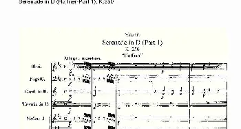 Serenade in D(Haffner-Part 1), K.250 D调小夜)