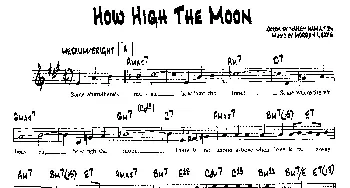 HOW HIGH THE MOON(降B爵士乐谱)