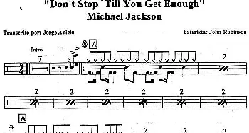 Michael Jackson - Don't stop 'till you get enough(爵士鼓谱)