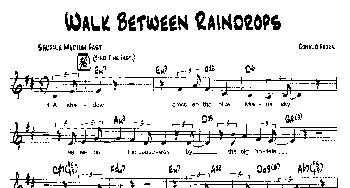 WALK BETWEEN RAINDROPS(降B爵士乐谱)