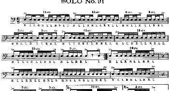 美国军鼓 SOLO No.91-95(爵士鼓谱)