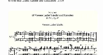 18 Viennese Ladies' Ländler and Ecossaises D.