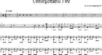 U2 - Unforgettable fire(爵士鼓谱)